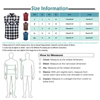 Summer Men's Sleeveless Loose Turn-down Collar Vest Shirts Casual Single-breasted Plaid Printed Shirt Plus Size Tank Tops#g3 - Image 6