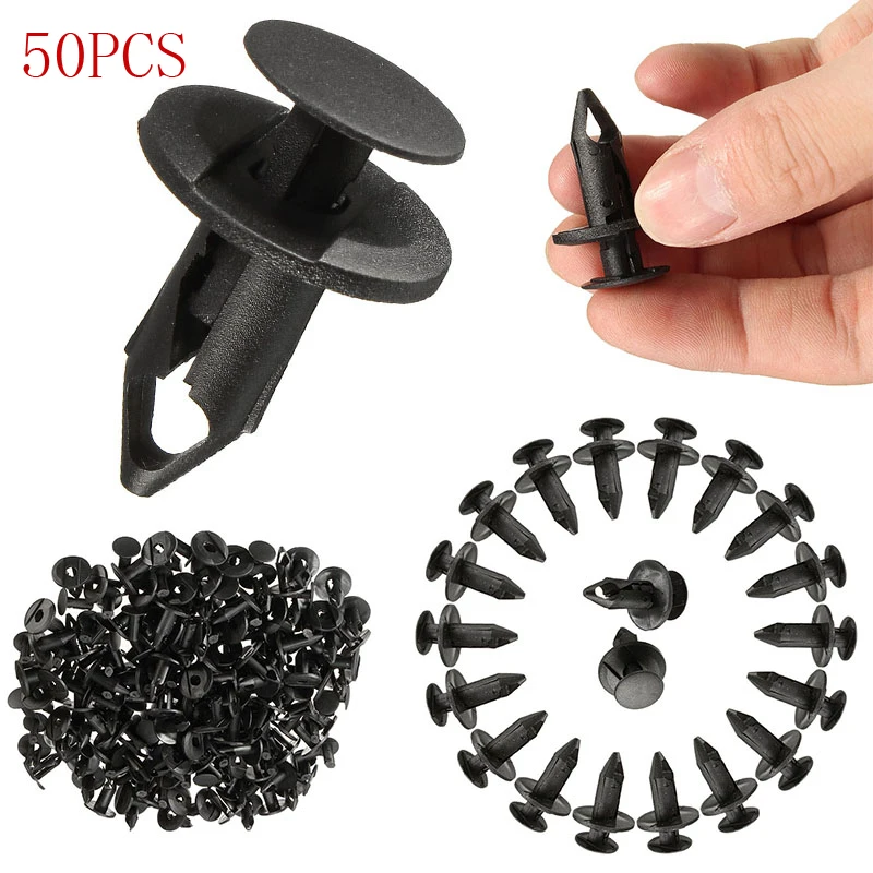 

50Pcs/set Car Plastic Rivets Kit 8mm ATV UTV Car Shield Push Pin Rivet Retainer Clip For Panel Assortment