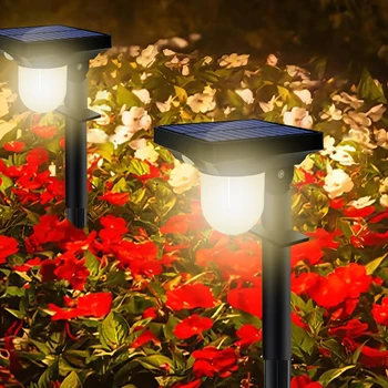 Solar Lights Outdoor Garden Solar Powered Wall Lamp Waterproof Motion Sensor Pathway Light Landscape Path Yard Backyard Lawn 1