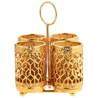 1pc Metal Utensil Holder 2/4grids For Spoon Fork Chopstick Holder Kitchenware Tray Box Kitchen Organizer Luxury Gold Color 1