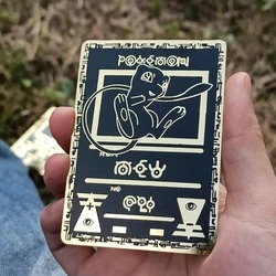Pokemon Black Metal Card Mewtwo Pikachu Energy Card Charizard Rayquaza Rare Game Collection Battle Trainer Iron Card Kid Gift