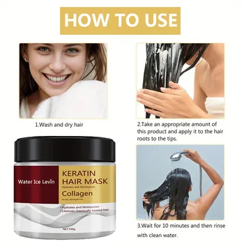 Collagen Keratin Hair Mask Dual Oil Control Moisturizer Conditioner Soft Smooth Frizz Damaged Repair Revitalize Hair Care 6