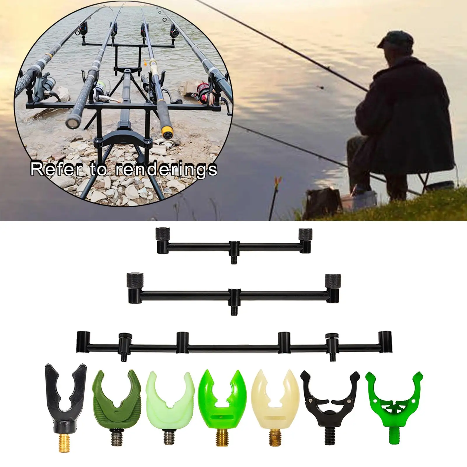 Durable Fishing Buzz Bar Rod Holder Tool Fishing Rods Crossbar Bracket Gear