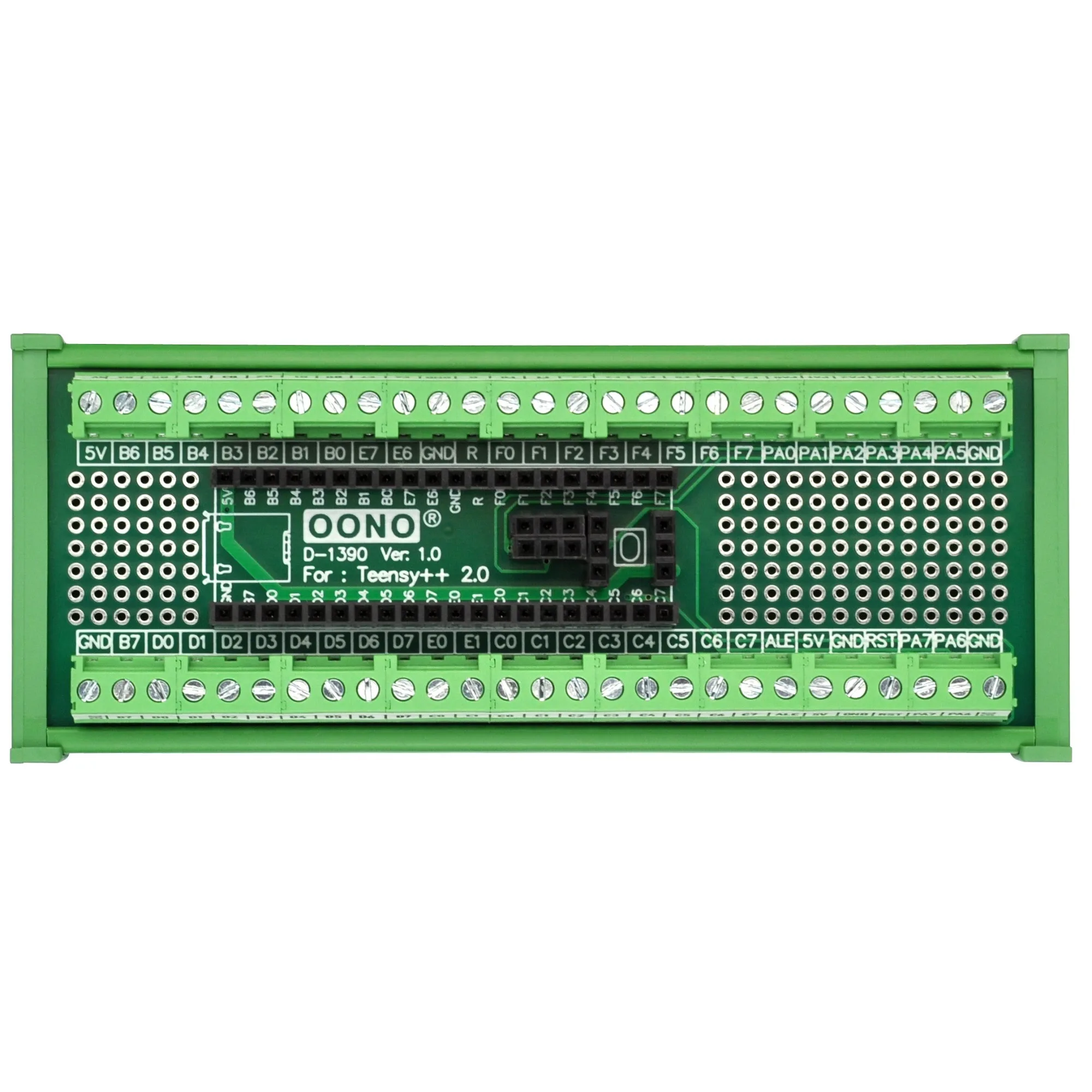 Teensy + 2.0 용 터미널 블록 브레이크 아웃 보드 모듈, DIN 레일 마운트 버전