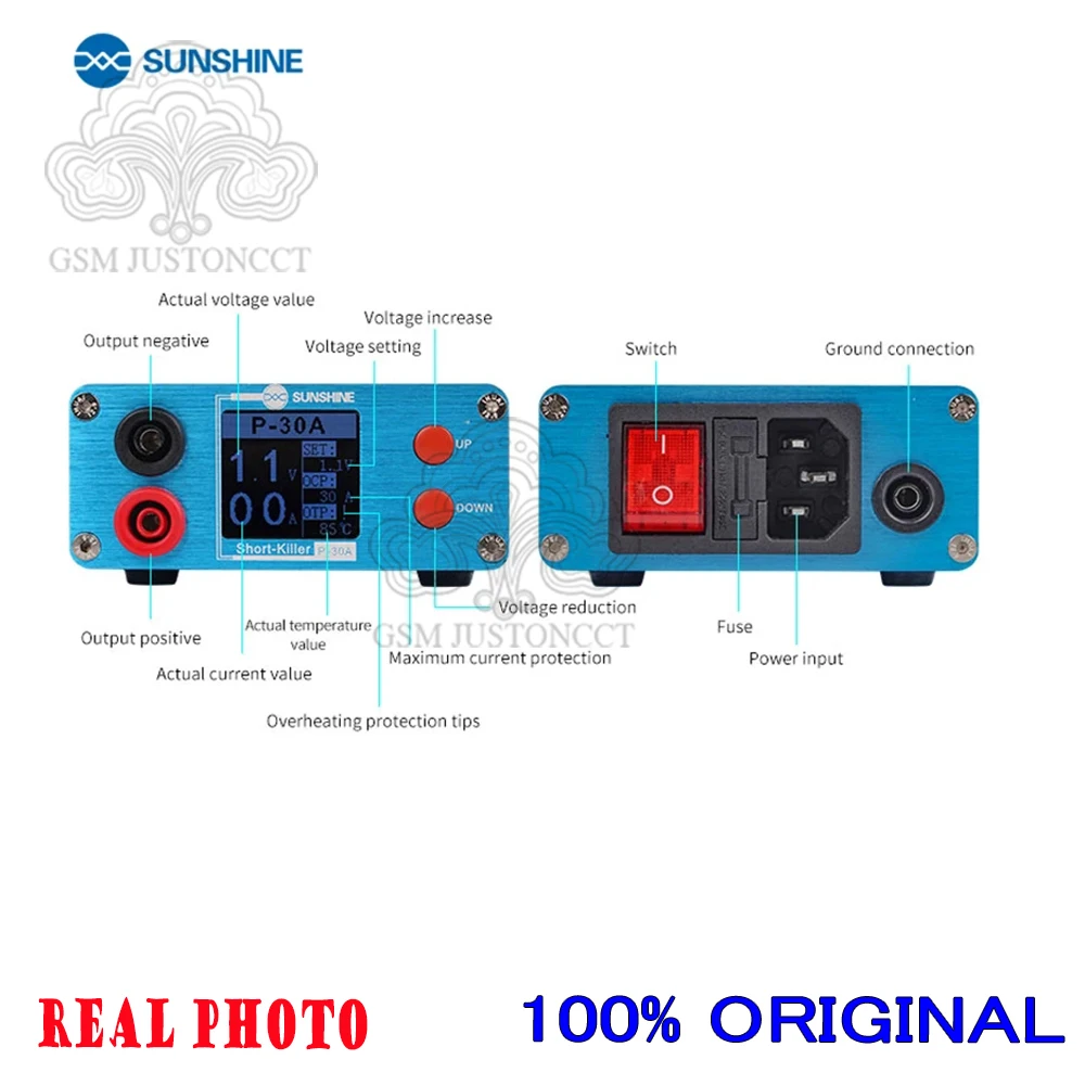 SUNSHINE P-30A 단락 킬러, 휴대폰 컴퓨터 마더보드, 단락 감지, 번 아웃 도구, LCD 디지털 디스플레이