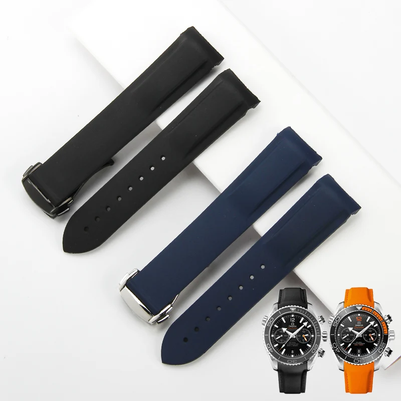 Omega Seamaster Planet Ocean Rubber Strap | Reloj Omega Seamaster Correas De Reloj - Watchbands Aliexpress