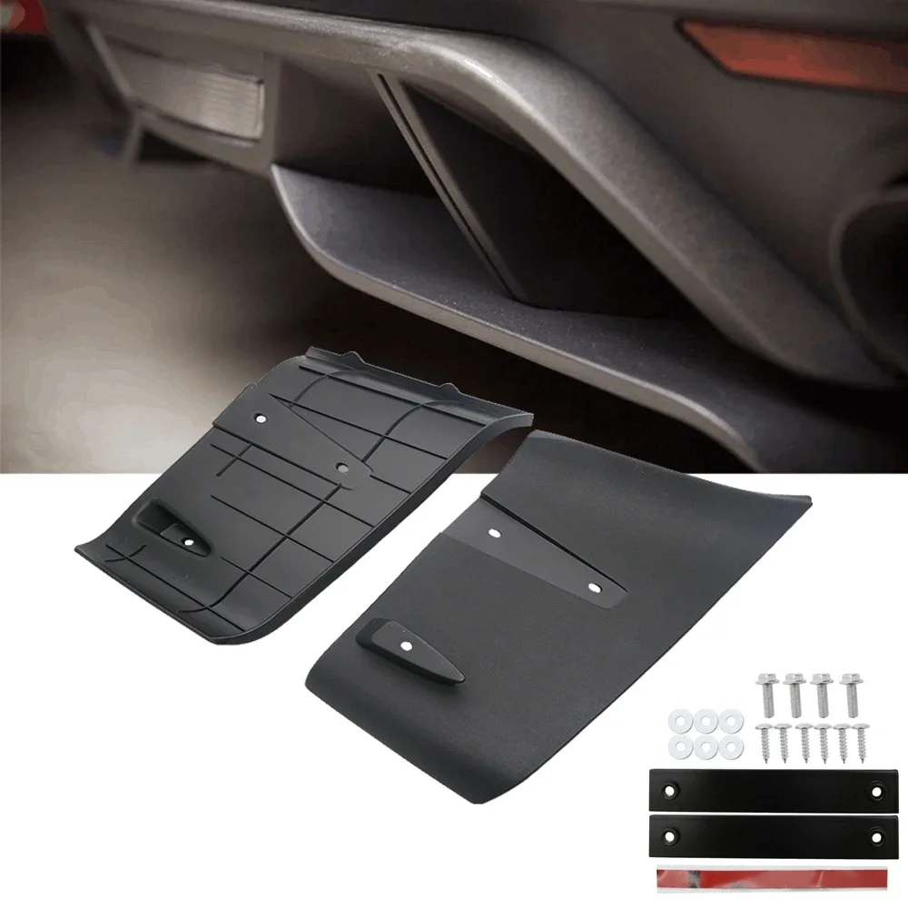 2-Piece Rear Bumper Diffuser Valance For 2018-2020 Ford Mustang GT - ABS Plastic Spoiler Kit