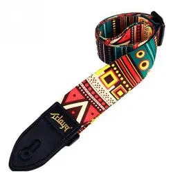 Vibrant Nylon Adjustable Guitar Strap - Eye - Catching Pattern for Acoustic & Electric Guitars (Nation)