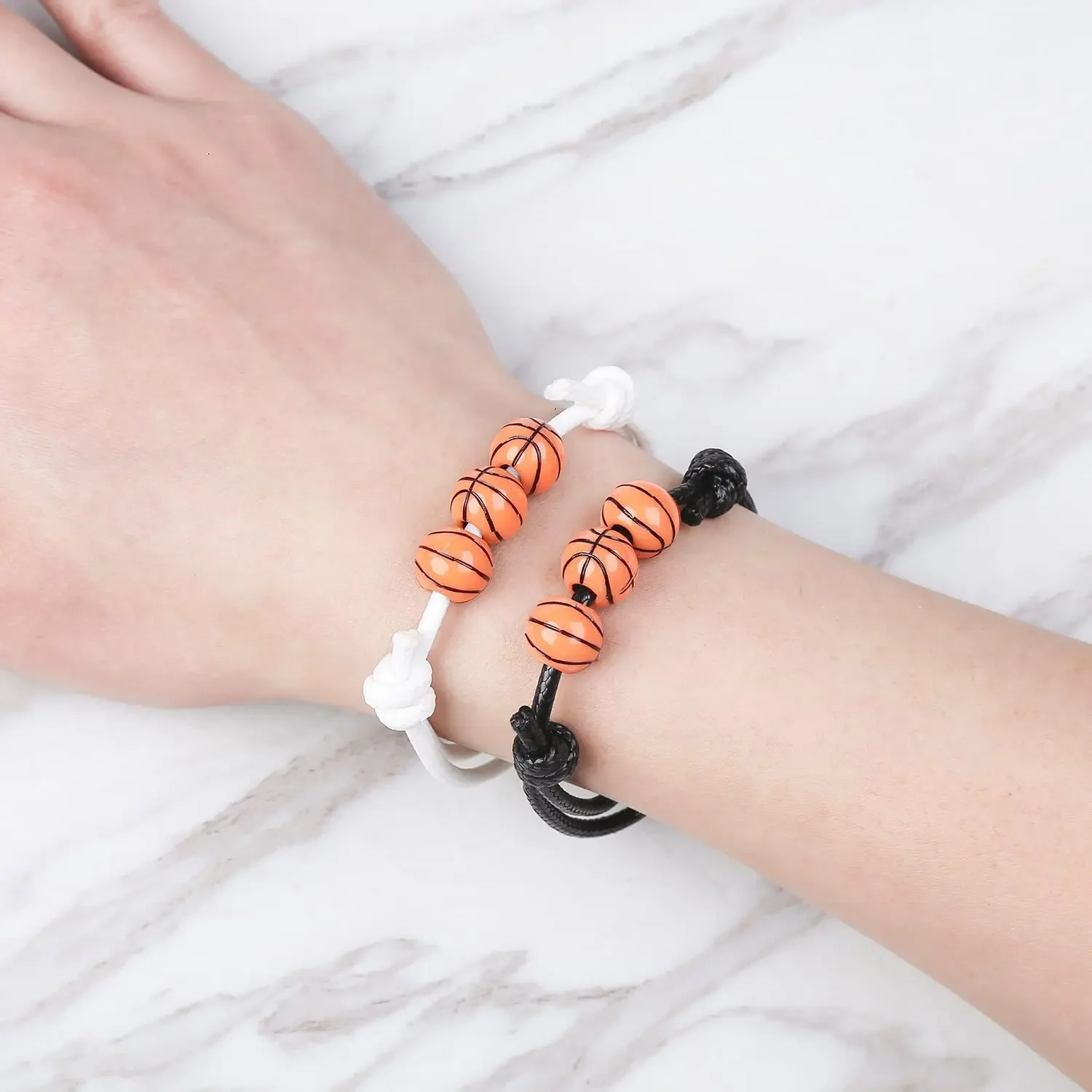 Sport Style Adjustable Inspirational Basketball Soccer Rugby Volleyball Braided Rope Bracelet Ball Charm Bracelets for Men Gifts