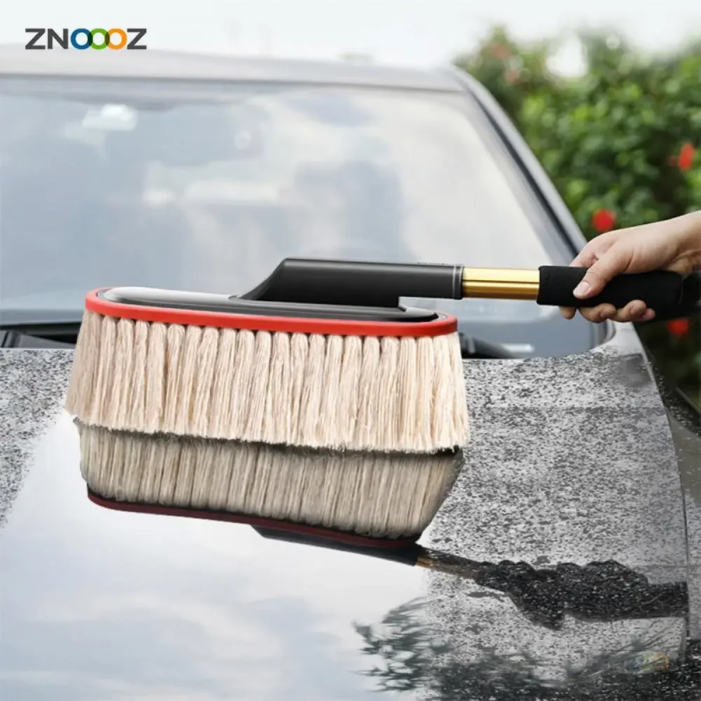 

Brush Waxing With Extendable Handle Cotton Thread Car Wash Cotton Stretch Wax Mop For Car