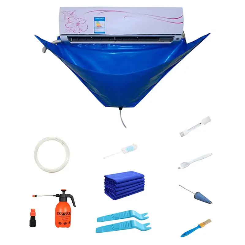 

Air Conditioning Service Bag Universal Waterproof AC Cleaning Bag Air Conditioning Cleaning Cover with Water Pipe and brushes