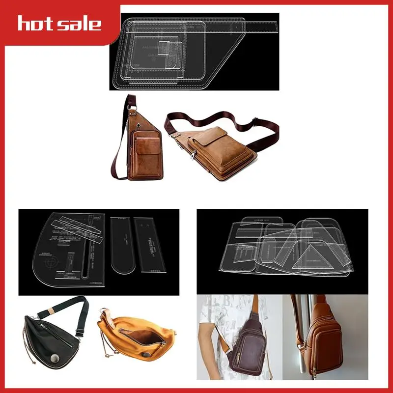 A33R-Sling Bag Acrylic Template,Leather Pattern Acrylic Leather Templates For Capacity Crossbody Backpack