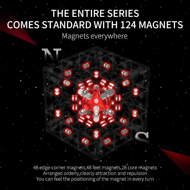 [CubeFun]FanXin Light 3x3 Maglev Magnetic Magic Cube UV HuDong Cube Stickerless Educational Birthday Toys Gifts 4