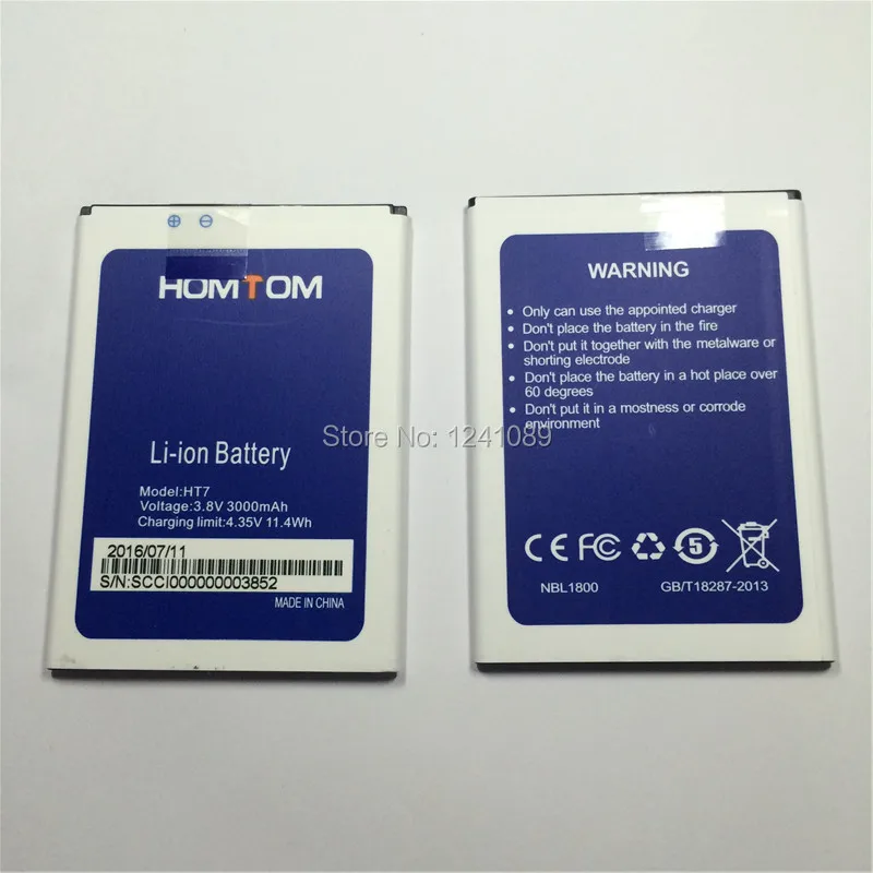 

YCOOLY 100% Original Battery HOMTOM HT7/HT7 Pro Battery 3000mAh Original QualityOriginal Quality