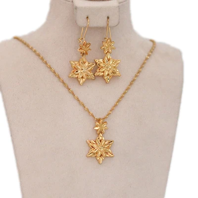 طقم مجوهرات أثيوبية للنساء ، عقد وأقراط ، حلية أفر...