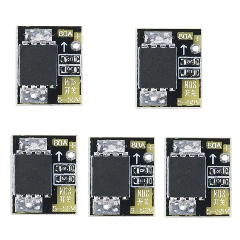 ABDE-5PCS 80A 고전력 MOS 트리거 스위치 드라이버 모듈 전계 효과 튜브 PWM 조절 전자 스위치 제어판