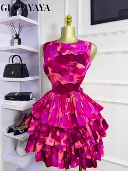 Robe femme volants imprimé fleuri sans manches plage 2025