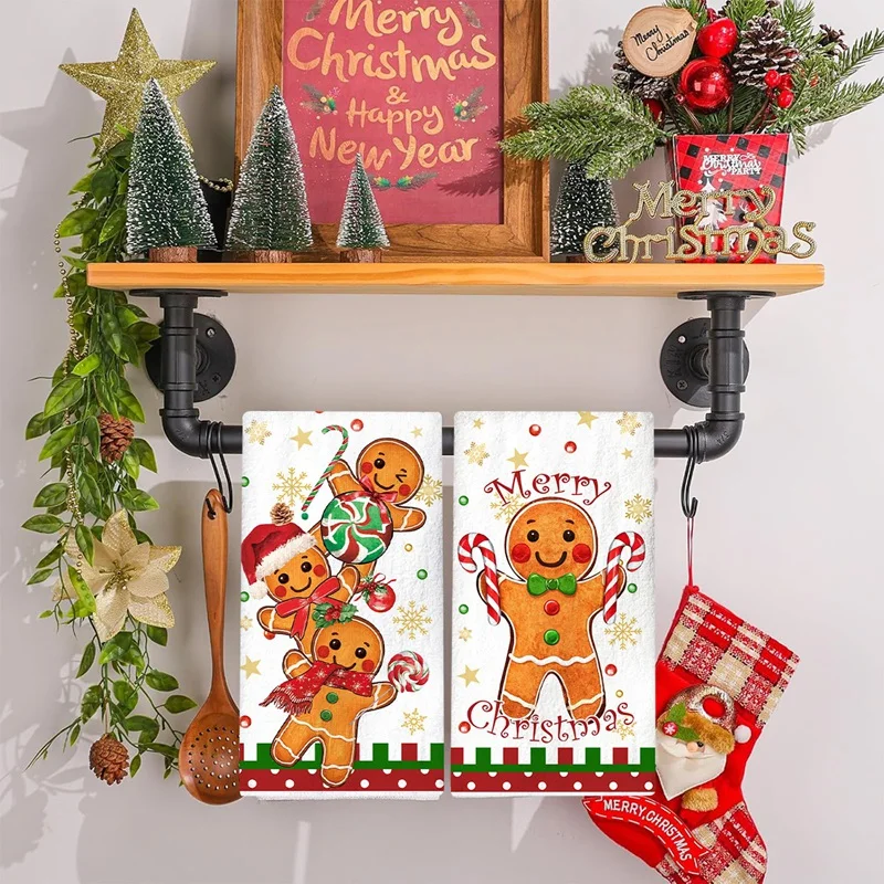 2pcs Christmas Kitchen Towels 4