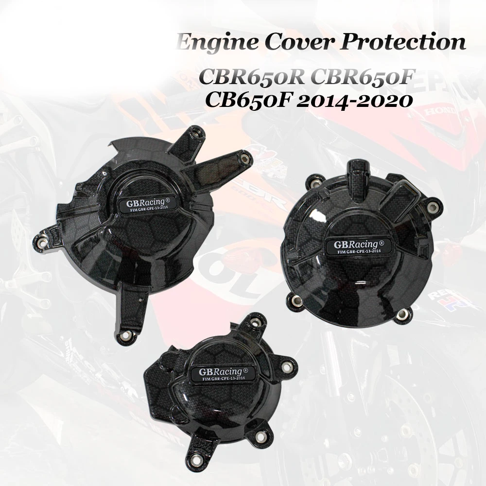 Honeycomb Print CBR650 Motorcycle Engine Cover Guard For GB Racing For Honda CBR650R CBR 650R 650 R CB650F CB 650F 2014-2020
