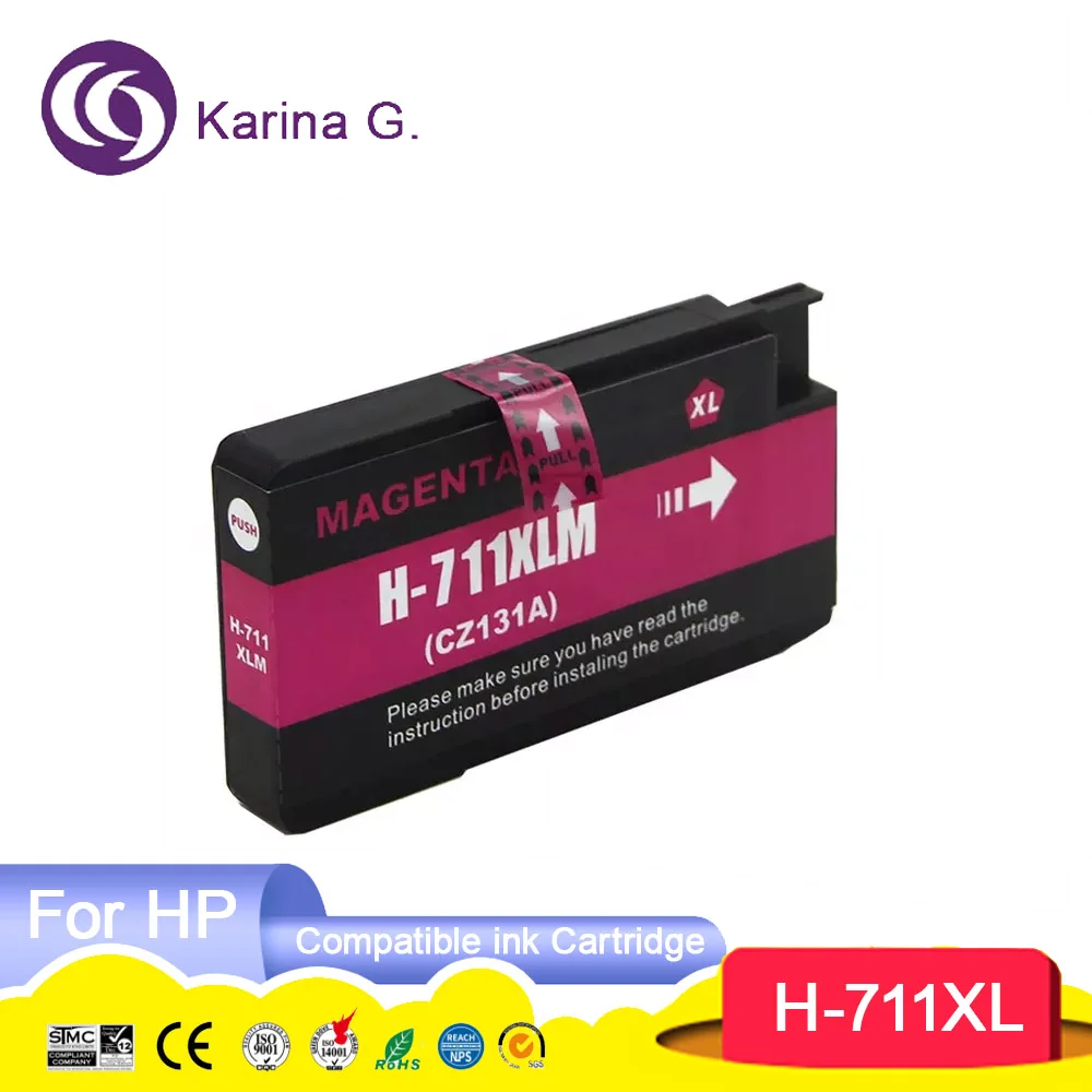 711 XL 711XL Premium Compatible Color Inkjet Ink Cartridge for 711 for  Designje