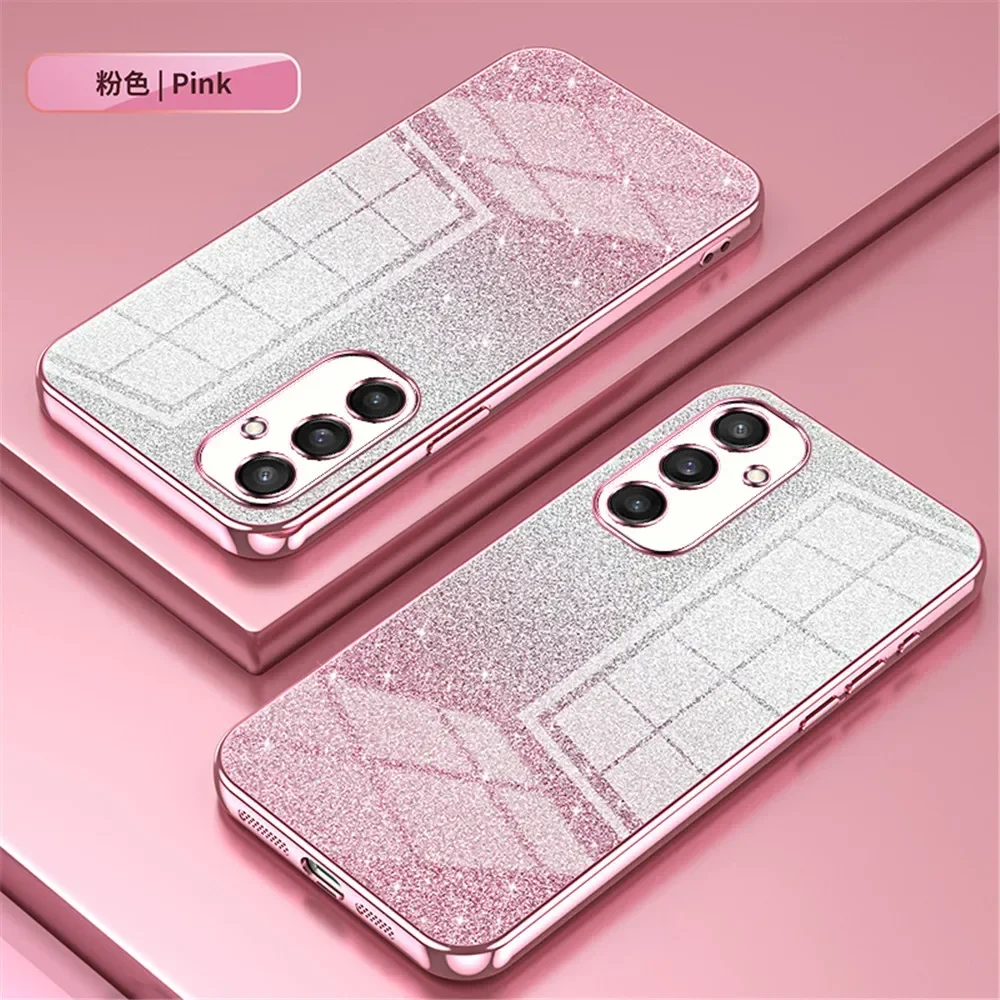 Luxury Gradient Glitter Bling Plating Soft Silicone Back Cover