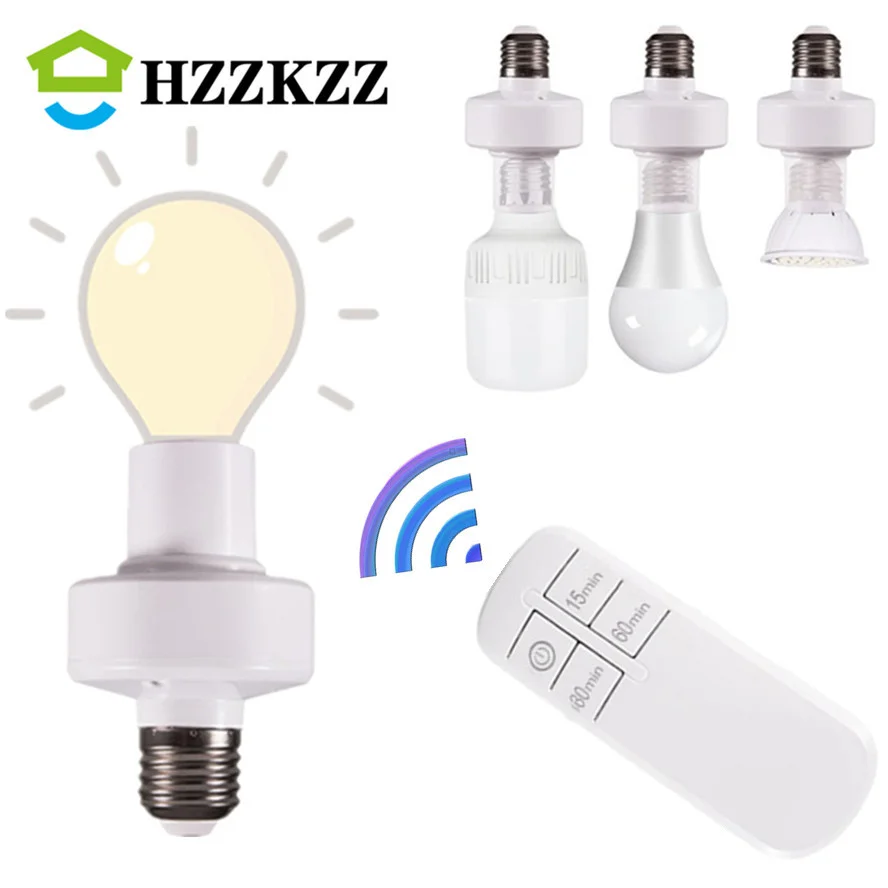Wireless remote control smart timer switch E27 lamp holder 110V 220V house multi light switch baby room bedroom timer