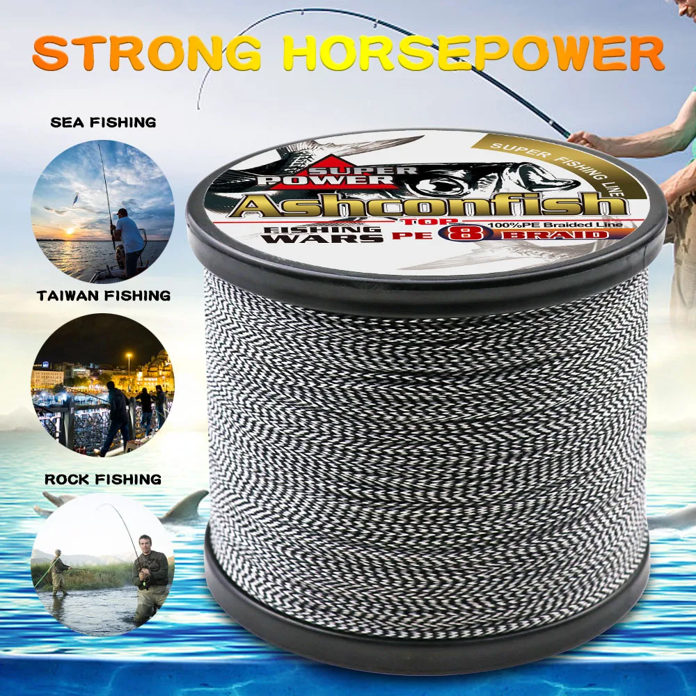 Ashconfish Braided Fishing Line 500m 1000m Super PE Line 8Strand Thread  Saltwater Line Never Faded Color 10 20 130 150 200 300LB - AliExpress