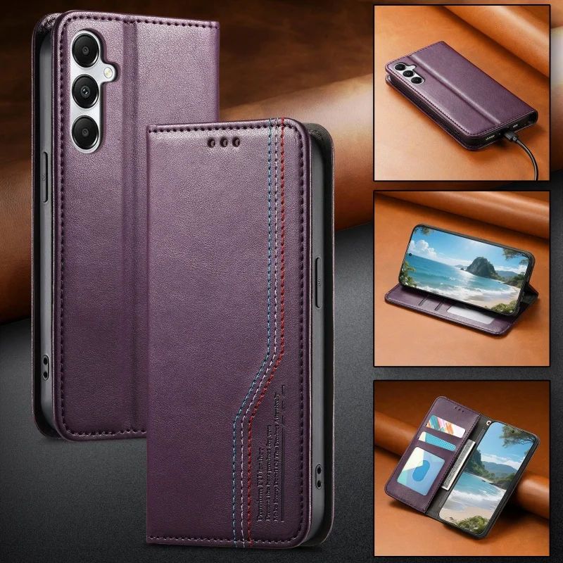 Magnetic Leather Wallet Card Phone Case with Stylish Design