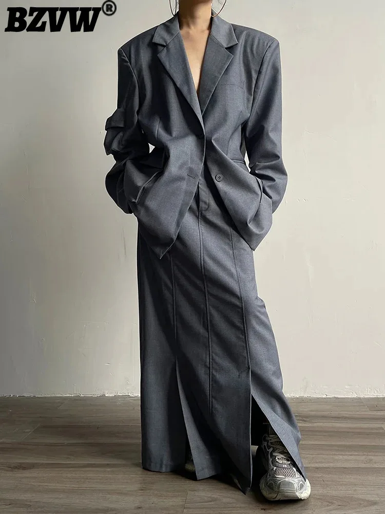 

BZVW Multi Pocket Designer Skirt For Women 2024 Spring Autumn New Trend Loose Temperament Fashion Blazer Tops Female 25X3801