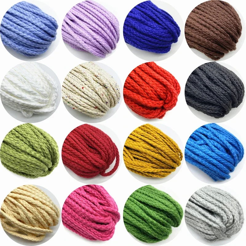 Cotton Rope 10/5yards/lot 5mm Colored Twisted Cord Rope Craft Decorative DIY Handmade