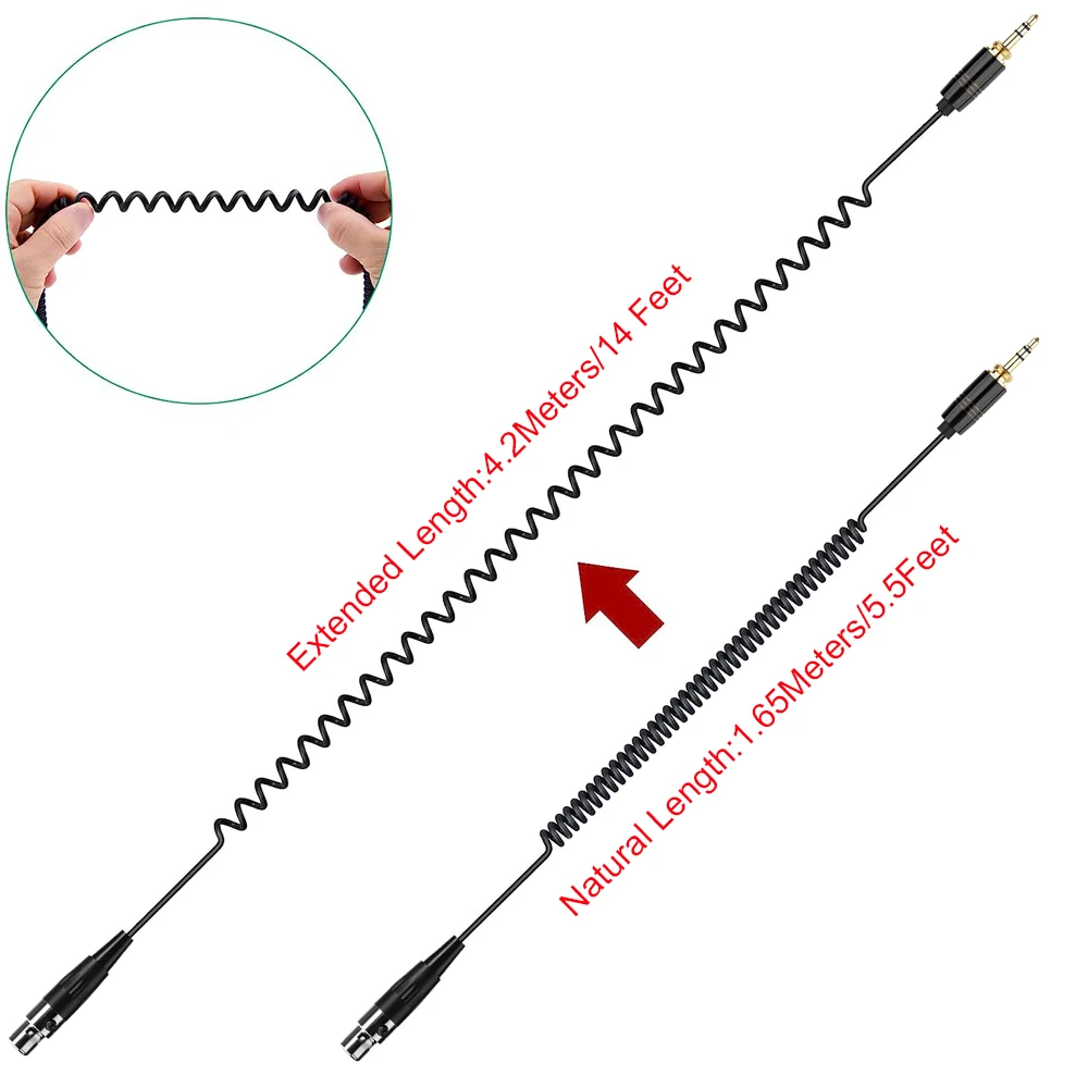 Spring Spiral Coiled Cable for Pioneer DJ HDJ-X10 HDJ-X10BT HDJ X10 X10BT Headphones Cables Replacement Cord