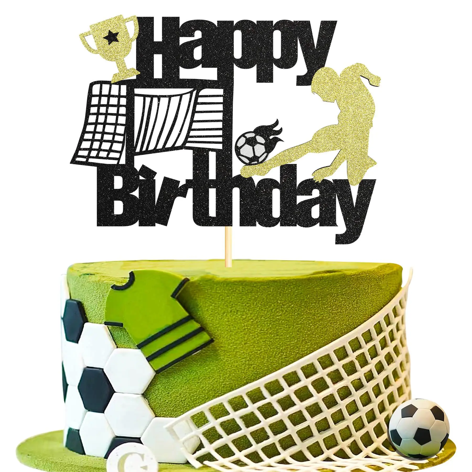

Football Cake Topper Boy Girl Soccer Happy Birthday Cupcake Toppers Party Dessert Wedding Decoration Baby Shower Baking Supplies