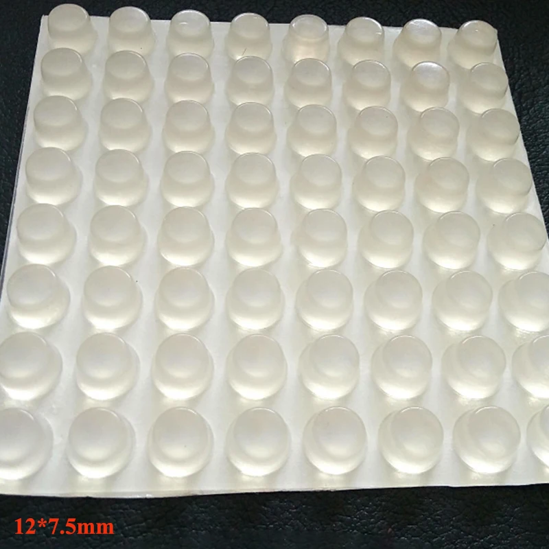 64Pcs Small Transparent Round Rubber Feet Pad 12*7.5mm Self-adhesive Bumper 3M Sticker on Rubber Feet Anti-Slip