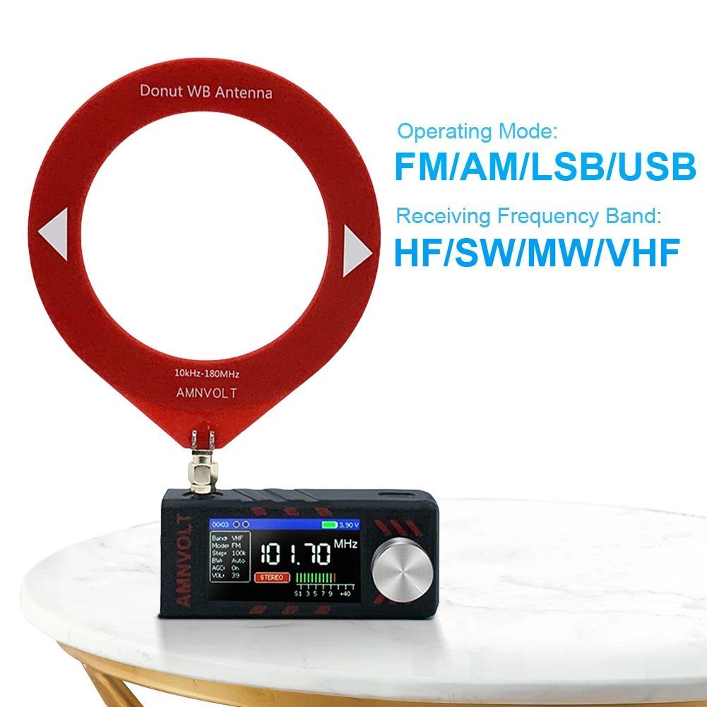 SI4732 0.5-108mhz 휴대용 라디오 LSB USB AM FM 포켓 미니 라디오 1.9인치 IPS 화면 모든 밴드 라디오 수신기 HF SW MW VHF 라디오