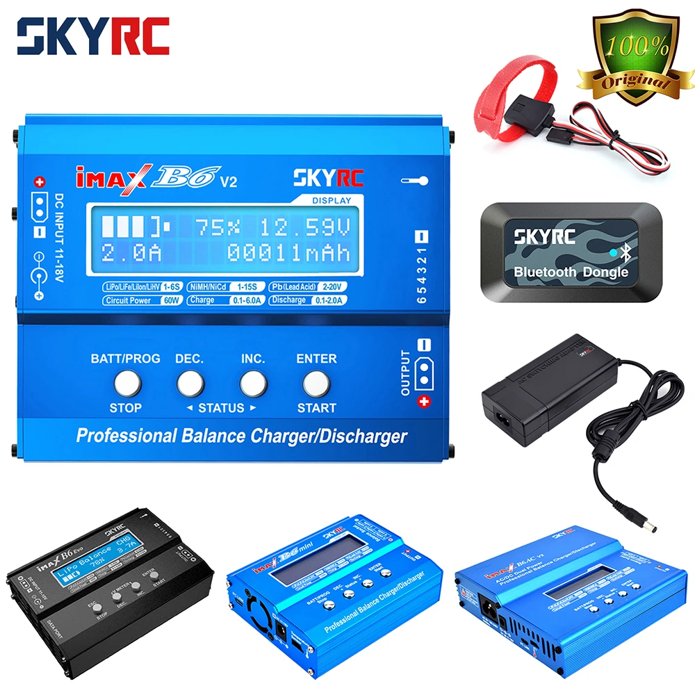 Skyrc Lipo Charger Imax B6 Evo B6 V2 B6 Mini B6ac V2 Balance Battery  Charger Discharger With Adapter Temperature Sensor 6a 1-6s - Parts & Accs -  AliExpress