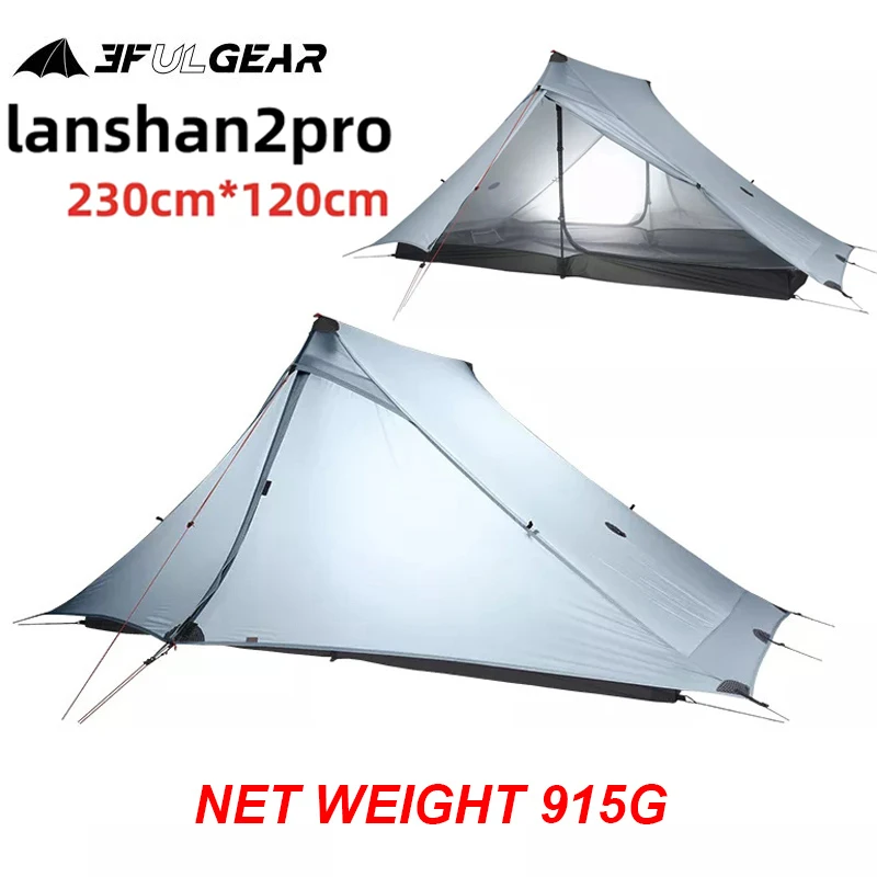 Ультралегкая туристическая палатка 3F UL GEAR LanShan на 2 человек, профессиональная нейлоновая двухсторонняя силиконовая палатка 20D для 3, 4 сезона