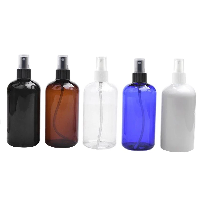 24 개 250ml 브라운/클리어 라운드 액체 스프레이 병 250cc 화장품 애완 동물 용기, 앰버 향수 미스트 스프레이 플라스틱 병