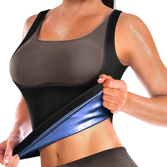Gilet de sudation pour sauna pour femme, chemise de sauna Shapewear bleue 1