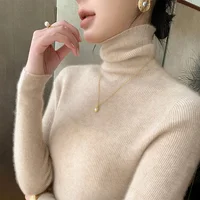 Women's High Neck Cashmere Sweater, Knit Bottoming Shirt, Slim Pullover, Joker Inside, Autumn and Winter, 100 Pure - Image 3