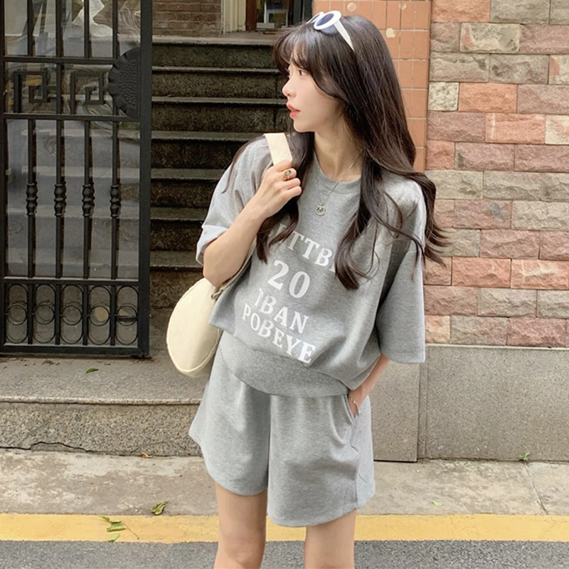 Summer Maternity Clothes Set Loose Fashion Letters Print T-shirt Belly Shorts Twinset Pregnant Woman Sports Pants Suits 2pcs Set