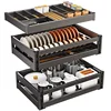Aluminum Alloy Dishes Basket Kitchen Cabinet Drawer Type Double Layer Three Layer Bowl Basket Bowl Rack Kitchen Cabinet Dish 5