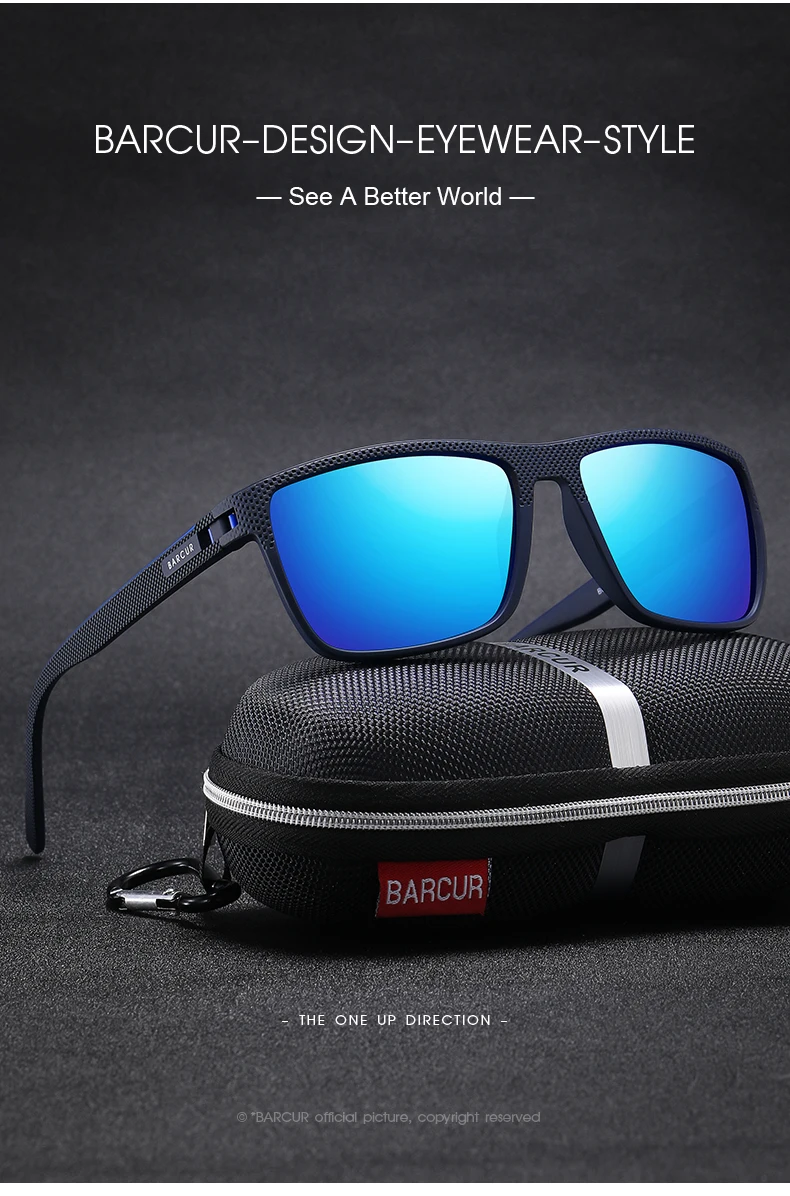 Barcur design tr90 sonnenbrille männer polarisiert leicht gewicht sport sonnen brille frauen brillen zubehör oculos uvab schutz – Detail 6