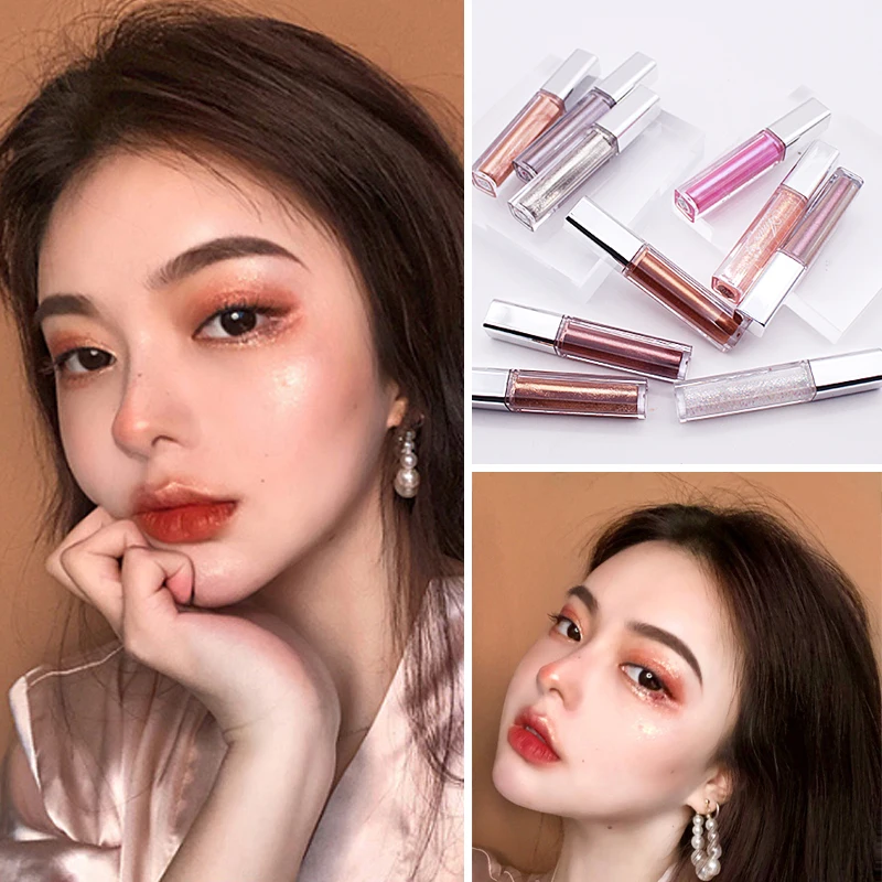 10 Color Diamond Eye Shadow Nude Metal Shimmer Glow Glitter Single Liquid Eyeshadow Makeup Pigment Accessorices Beauty Cosmetics