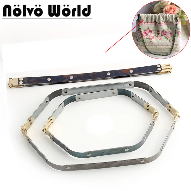 1-4-10pcs 8 Size Metal Frame For Purse Wallet Bag Vintage Internal Flexable Frame Handbag Handle DIY Sewing Bags Accessories