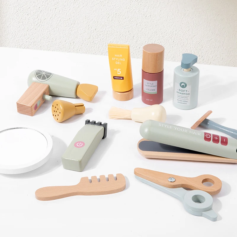 Make Up Beautiful Makeup Set Hairdressing Simulation Wooden Toy For Girls Children Dressing Cosmetic Girls Pretend Play Kid