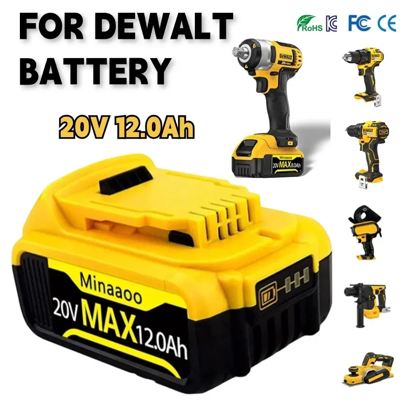 

Original DCB200 20V 12000mAh Lithium Replacement Battery For Dewalt 18V DCB184 DCB200 DCB182 DCB180 DCB181 DCB182 DCB201 DCB206