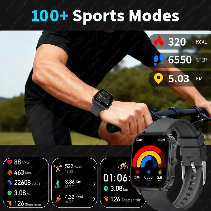 Smartwatch Ultra 2.04 Pollici 2026 per Uomo e Donna, Batteria ad Alta Capacità 1000mAh, Monitoraggio Salute e Fitness per Sport all'Aperto - immagine 6