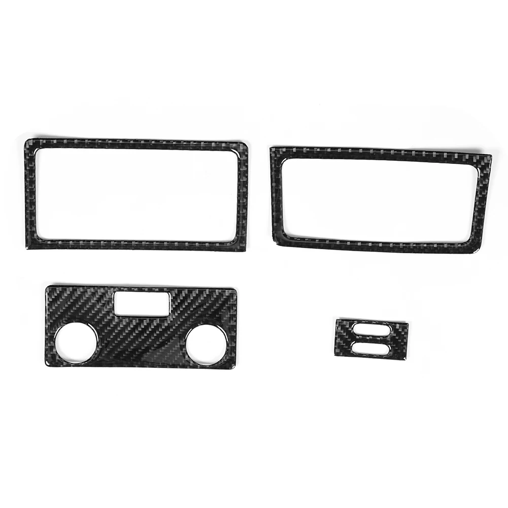 

4pcs Car Back Air Vent Cover Trim Carbon Fiber Style Rear Air Condition Vent Frame Fits For BMW 5 Series E60 2005-2010