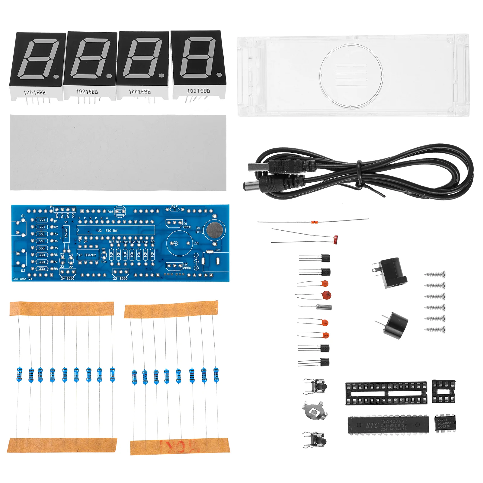 

SCM DIY Clock Unassembled Clocks Single Chip Microcomputer Microchip Digital Electronic Kit