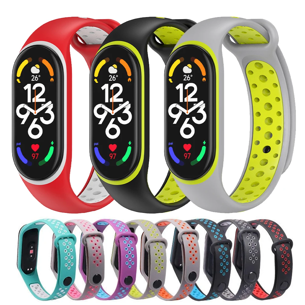 

Replacement Strap For Xiaomi Mi Band 7 6 5 4 3 Silicone Wristband Anti-sweat Sport Wrist Straps Bracelets For MiBand 7 6